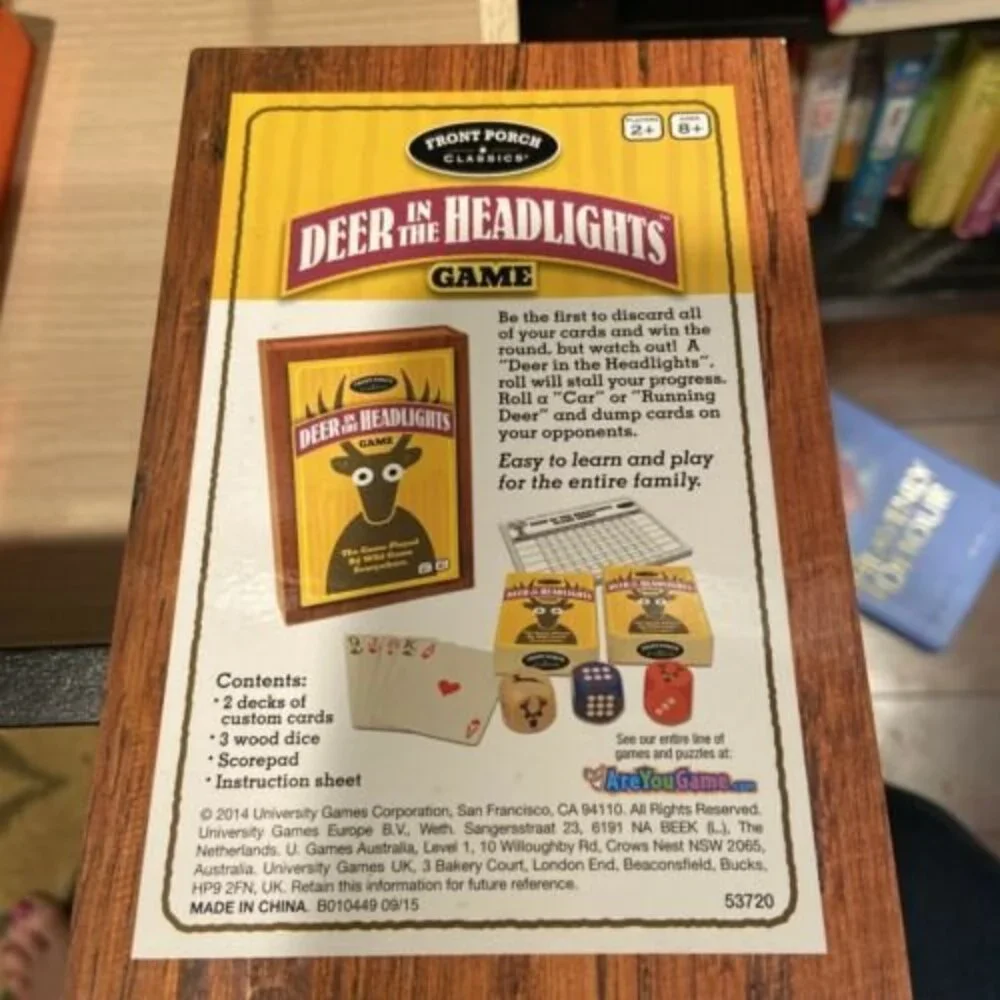 Deer In The Headlights Family Board Game Front Porch Classics Ages 8+ NEW Sealed